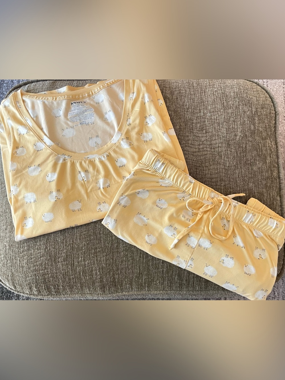 Joyspun 2X Yellow Sheep Pajama Set Tank & Shorts Dreamy Soft